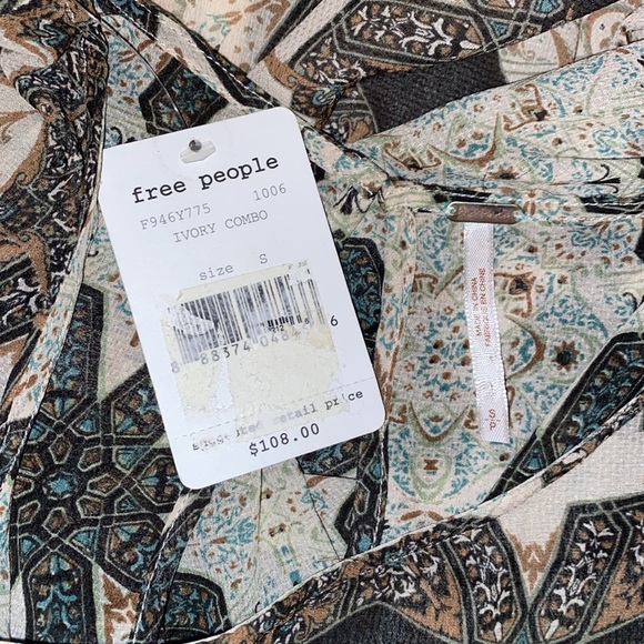 Free People Kaleidoscope Print Sheer Babydoll Tunic Dress - Picture 7 of 9